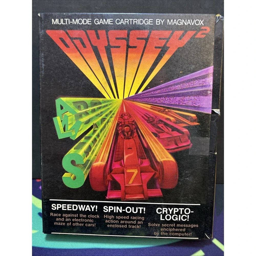 Odyssey 2 Speedway Spin-out Cryptologic CIB Complete Computer Video Game Rare